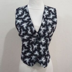 Vintage 90's Cache Beaded Embellished Black Vest - M